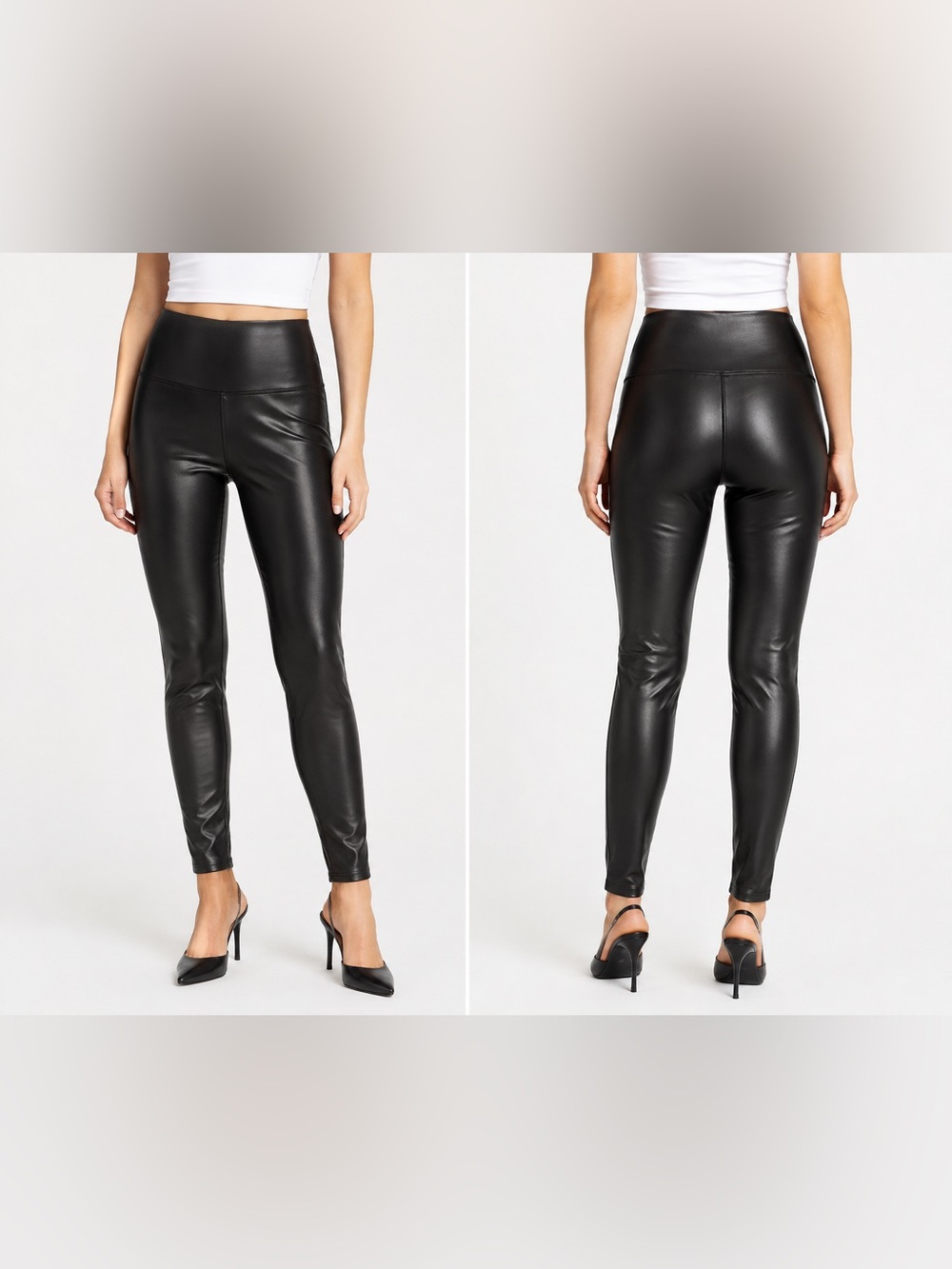 Aritzia Wilfred Black Faux Leather High-Rise Leggings